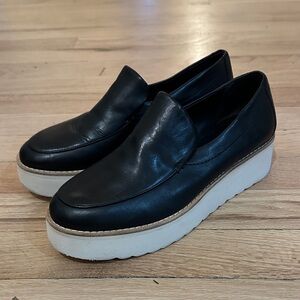 VINCE Zeta Women's Black Slip-On Platform Loafers